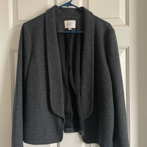 Loft Stretch Stripe Knit Open Blazer Size Large